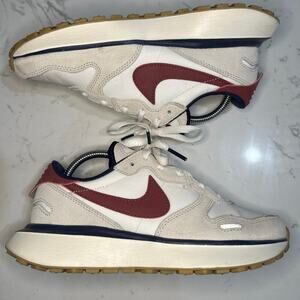 Nike Women's Phoenix Waffle 'Light Bone Team Red' Sneaker, Size 5.5, EUC